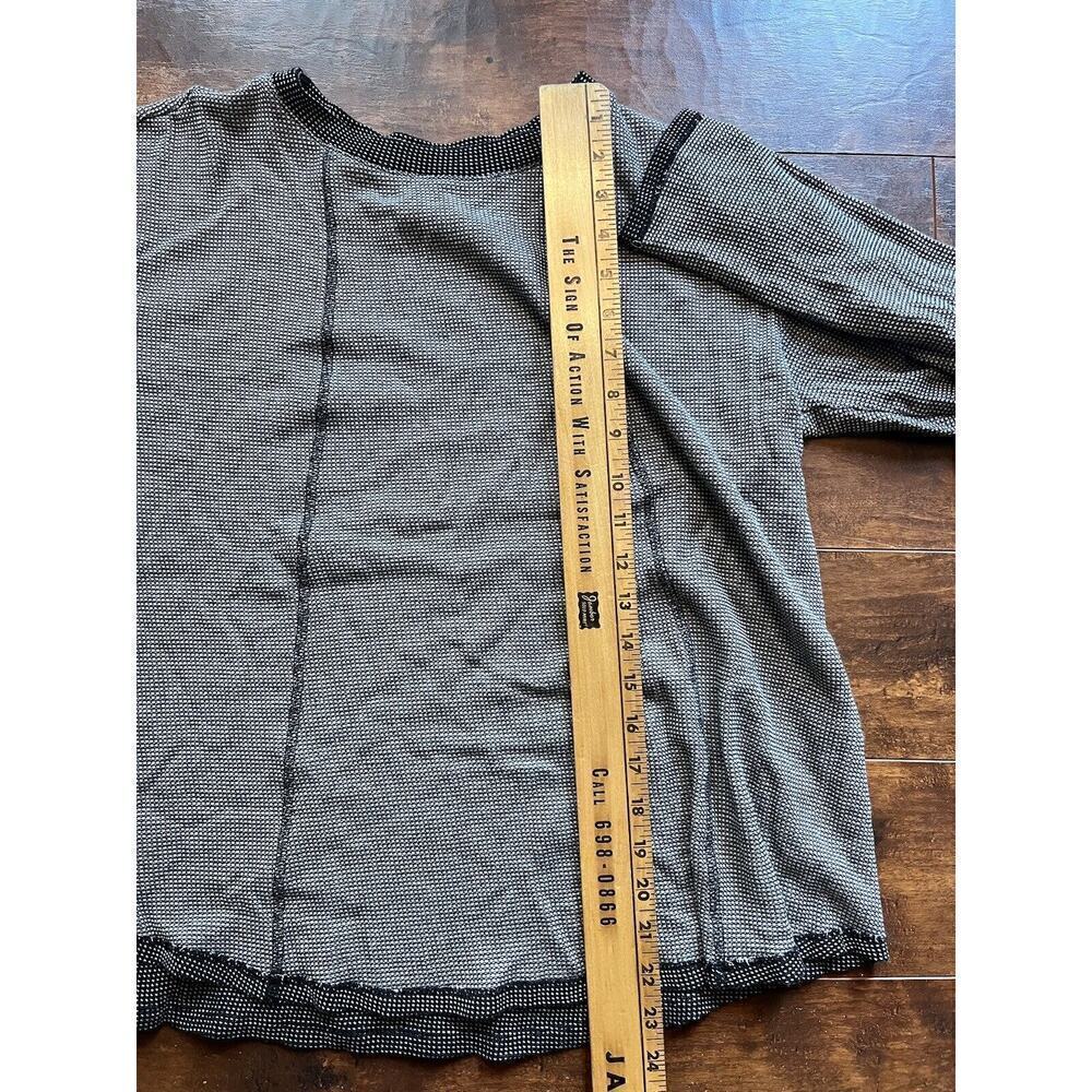 J. Jill Geometric Black White Long Sleeve Pull Over Boho Shirt Size Large - Picture 3 of 6